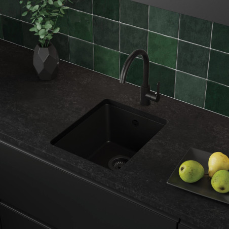 Garnet 40 Simple - Fregadero de granito bajo encimera  de una cubeta 