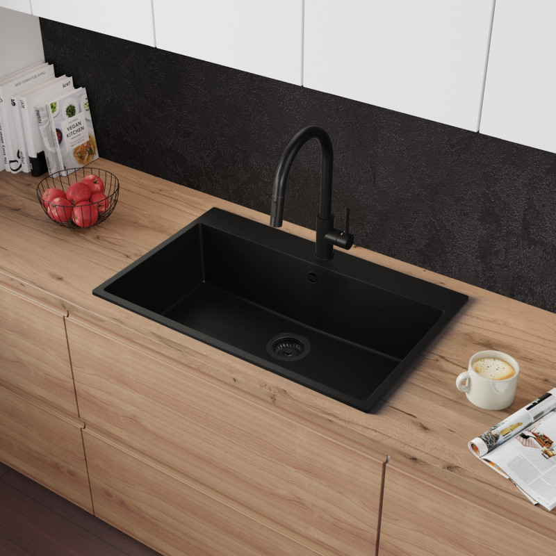 Amber 80 - Fregadero de granito  de una cubeta sin escurridor