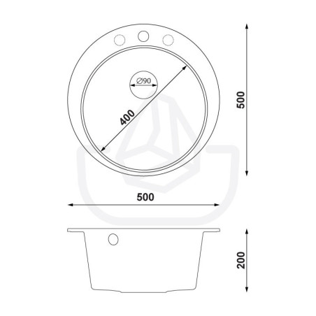 Sapphire 45 High Level - Fregadero multifuncional de granito  de una cubeta sin escurridor 